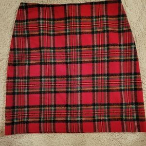 Holiday plaid skirt